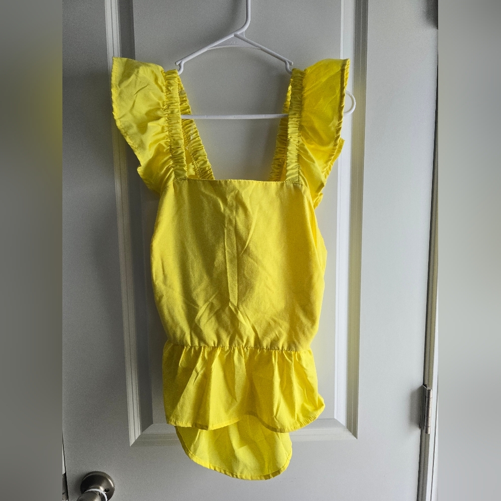 Whos That Girl Vibrant Yellow Tank Top with Square Neckline